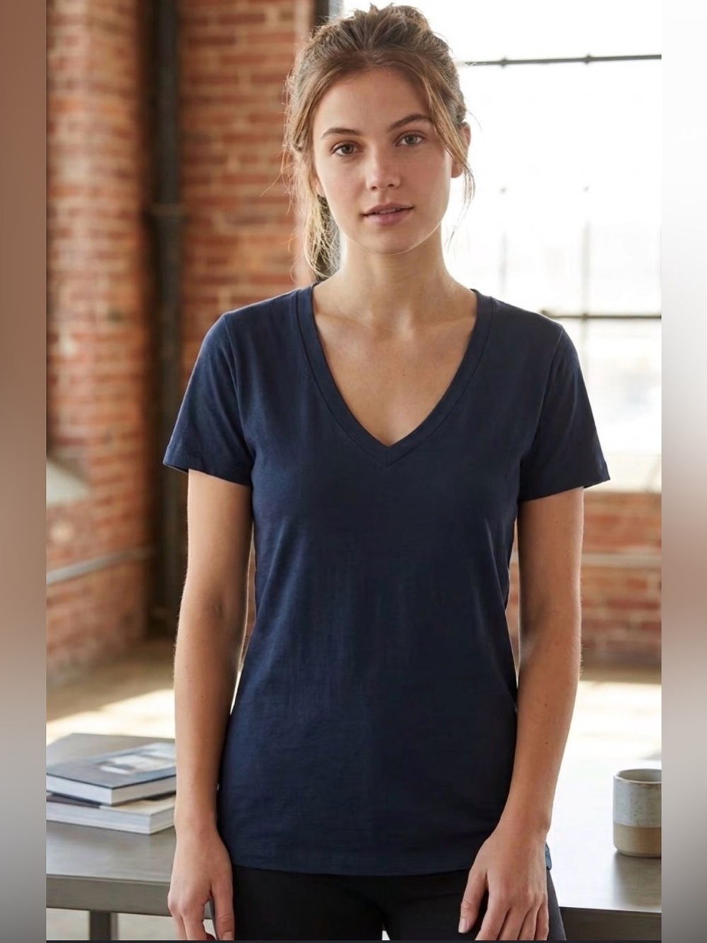 Two Tildon 100% Cotton  Black V-Neck T-Shirts